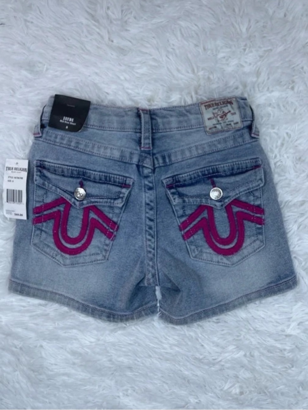 True Religion Light Blue Girls' Denim Shorts size 8 brand new